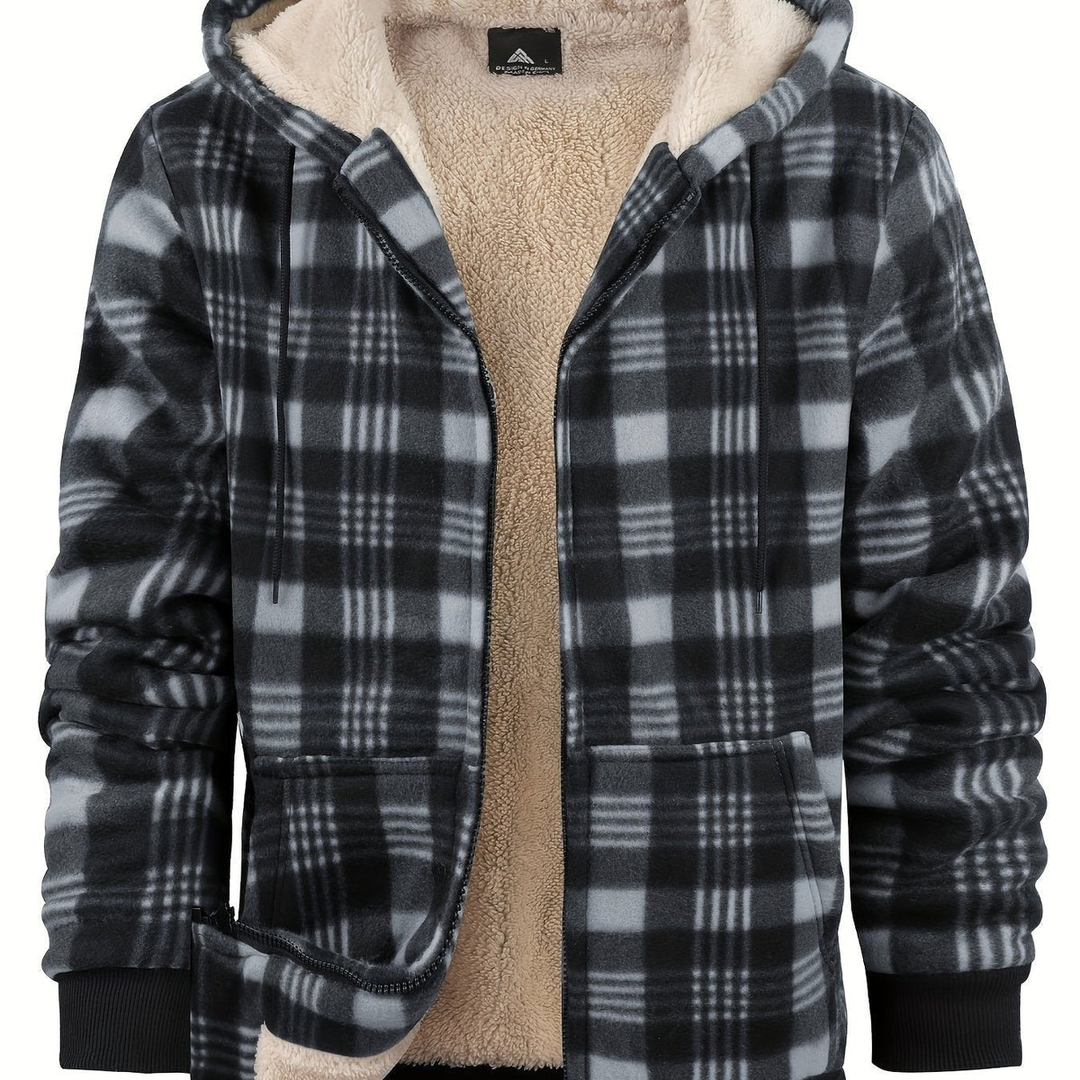 Veste légère zippée à capuche pour femme | Surchemise à carreaux
