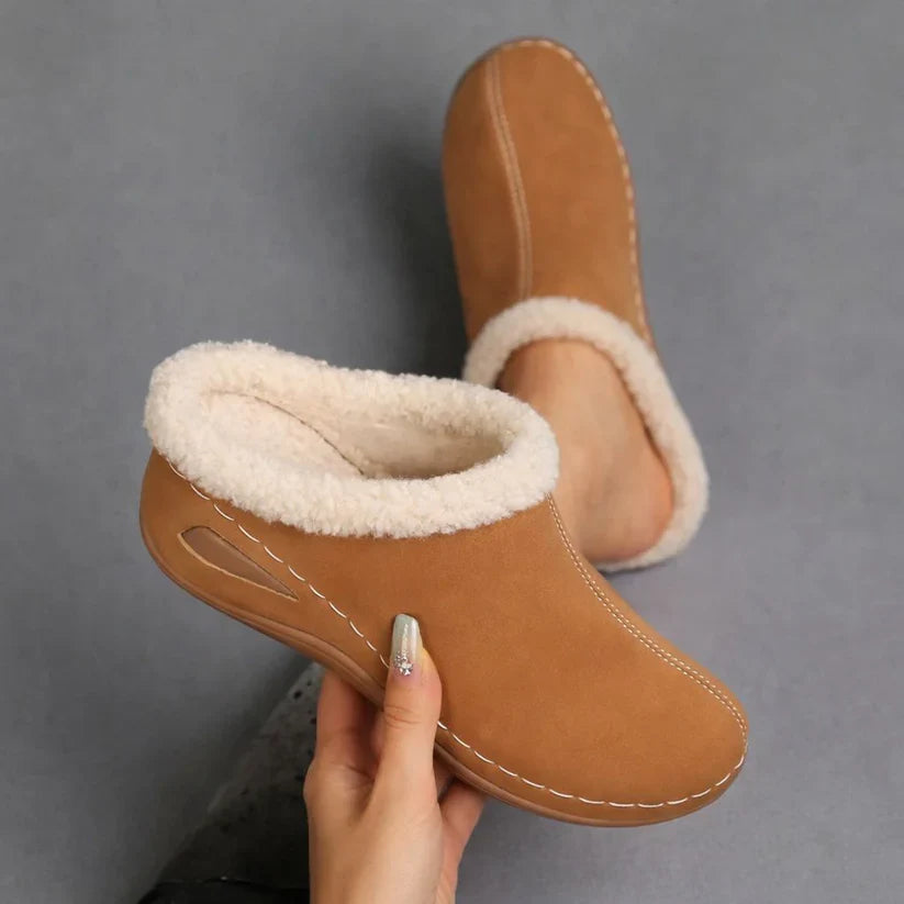 Women's Faux Suede Fleece-Lined Mule Slippers