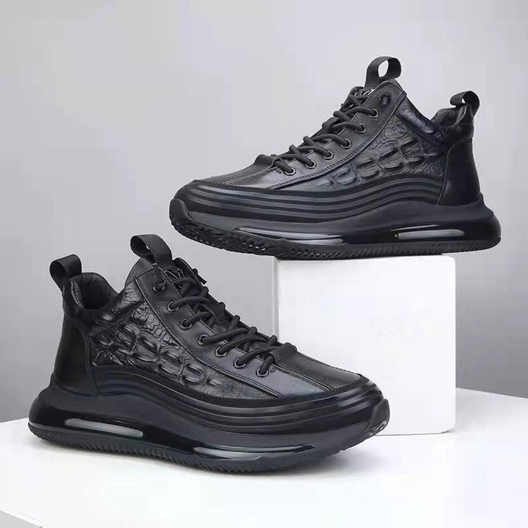 Men’s Leather Lace-Up Platform Trainers