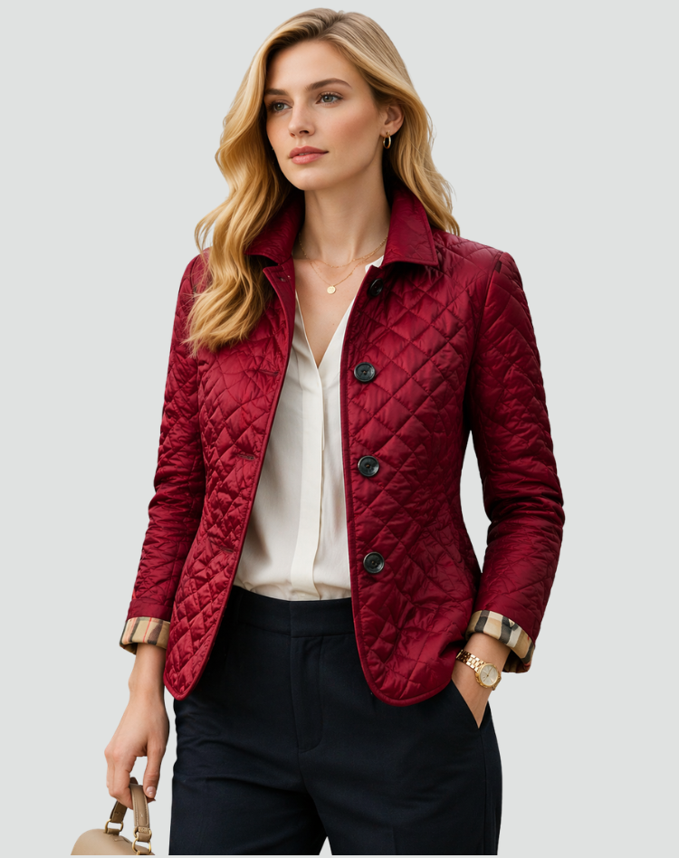 Veste matelassée légère pour femme | Manteau boutonné sur le devant