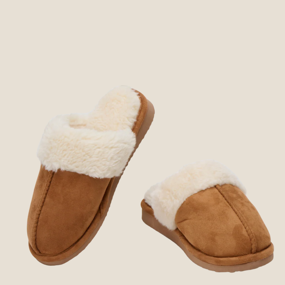 Women's Faux Suede Fur-Lined Slippers