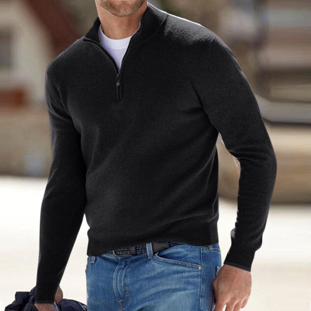 Men's Quarter Zip Knit Jumper