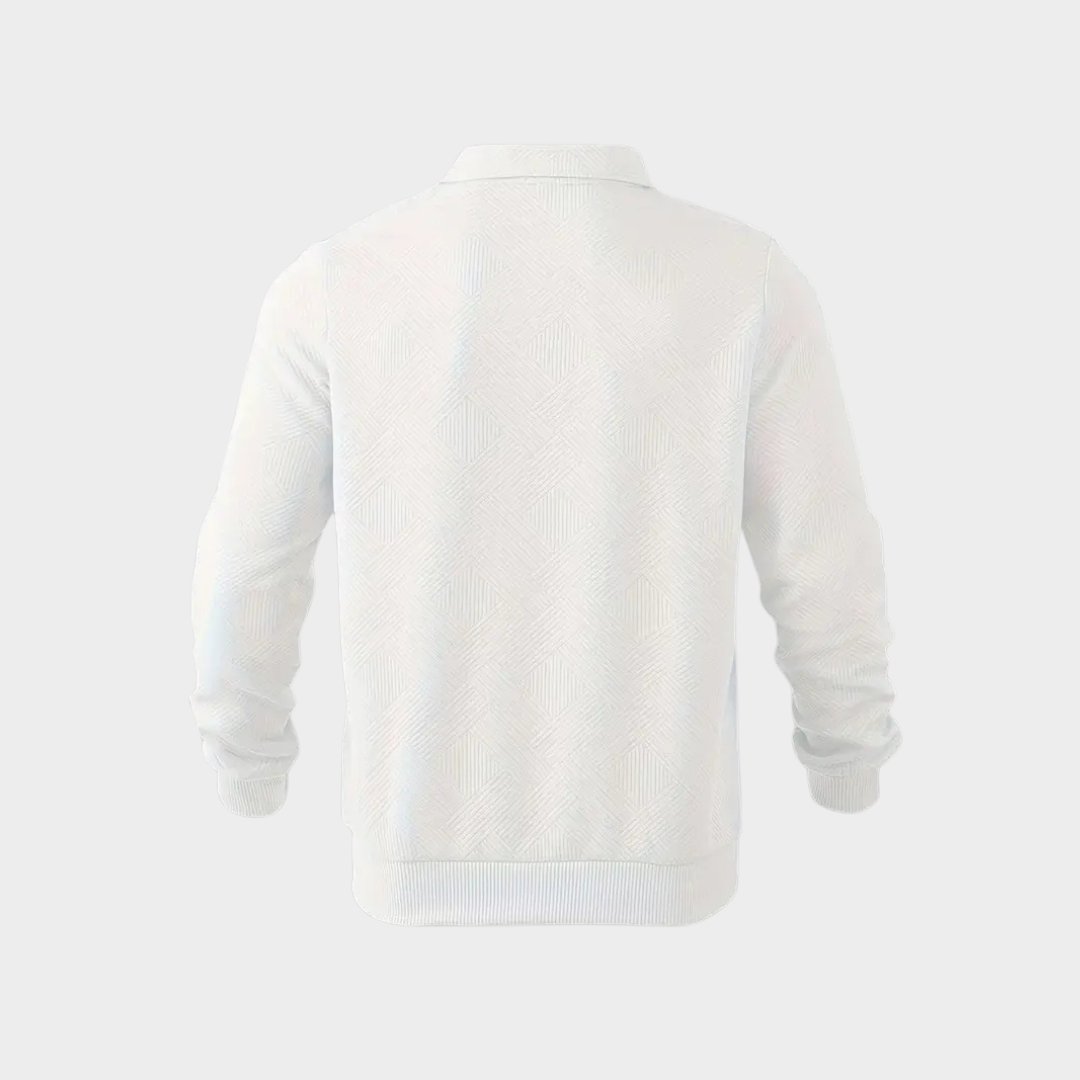 Men’s Textured Half-Zip Collared Sweatshirt