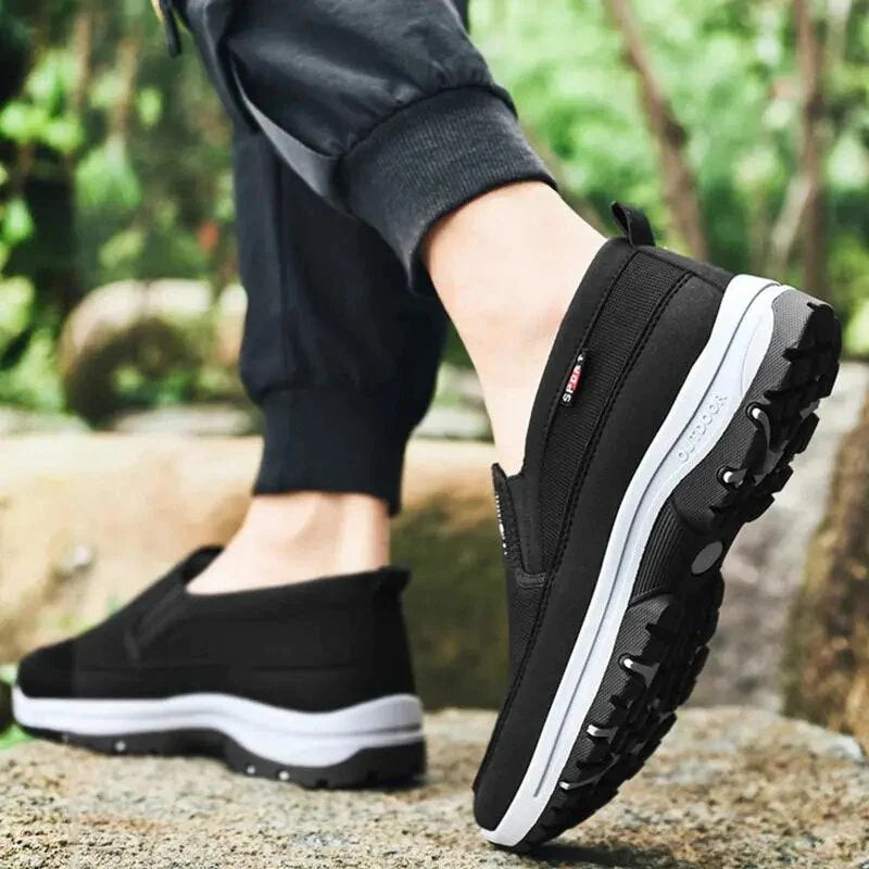 Slip-On Canvas Trainers with Contrast Sole