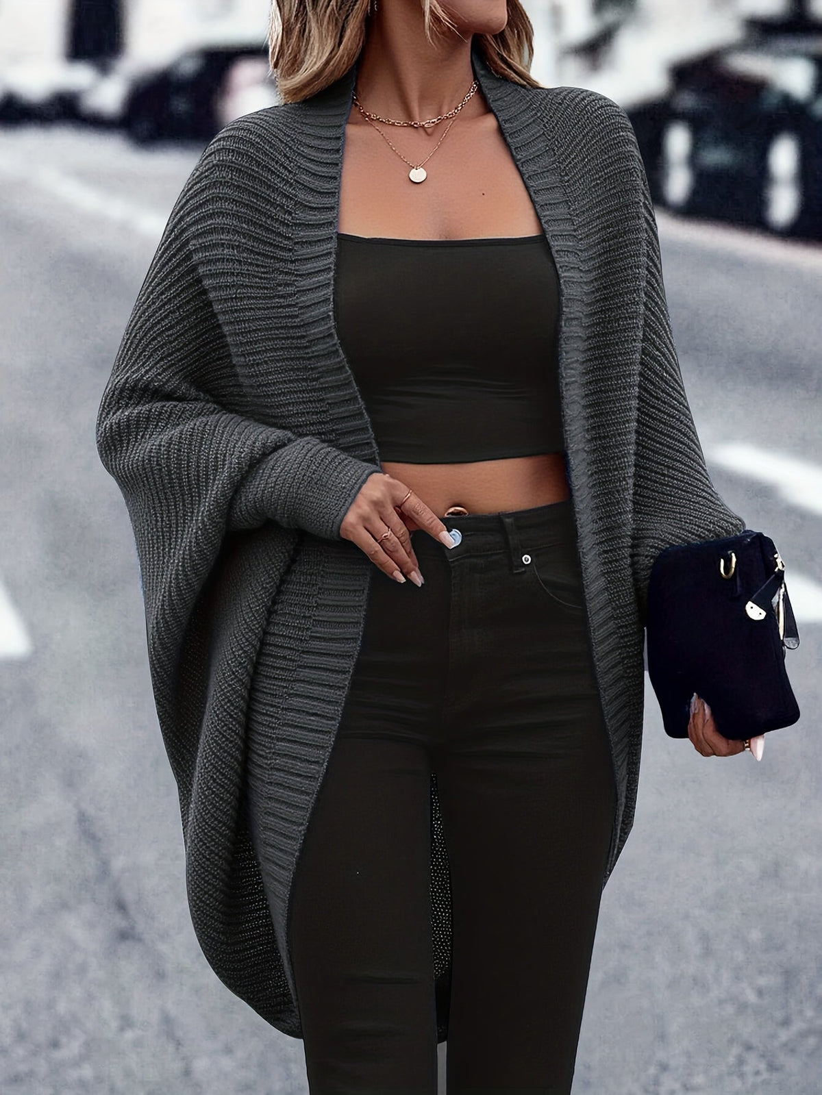 Women's Longline Cardigan | Open Front Knit Layer