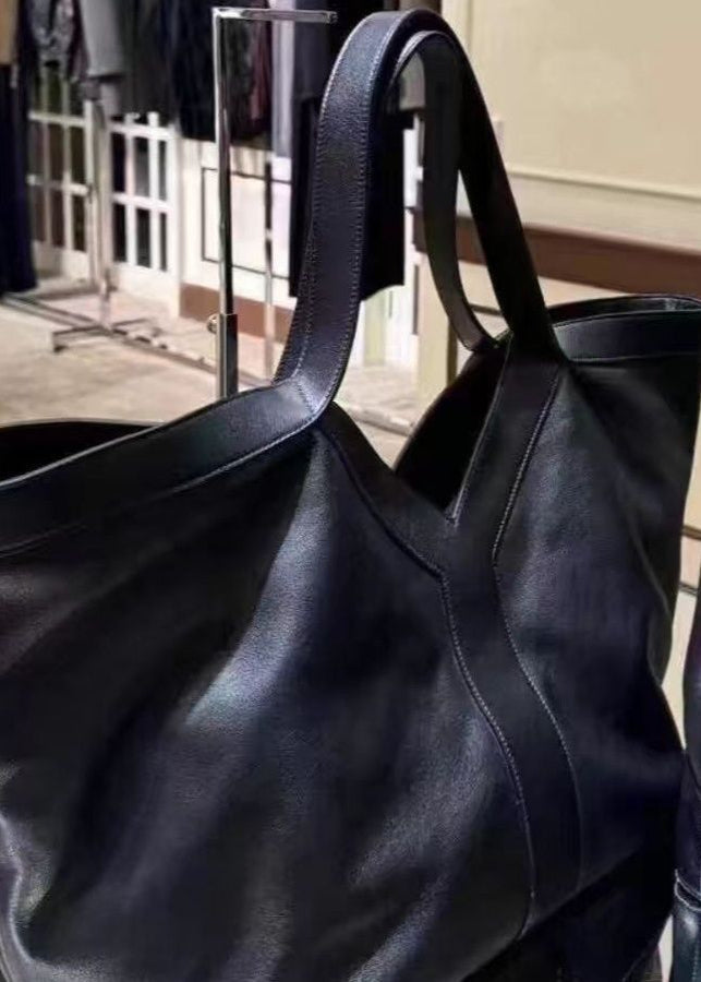 Oversized Tote Bag in Faux Leather with Slouchy Silhouette