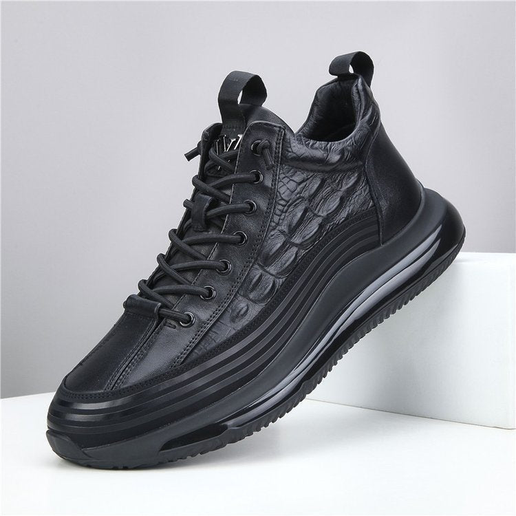 Men’s Leather Lace-Up Platform Trainers