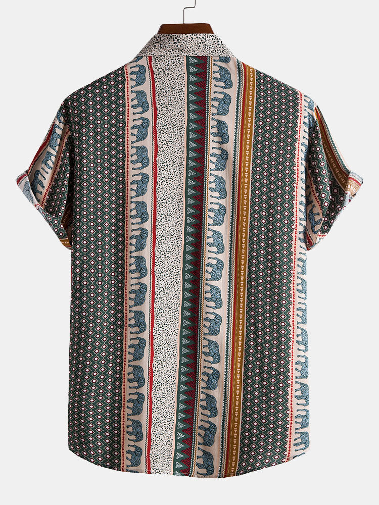 Men's Relaxed Fit Printed Short Sleeve Shirt