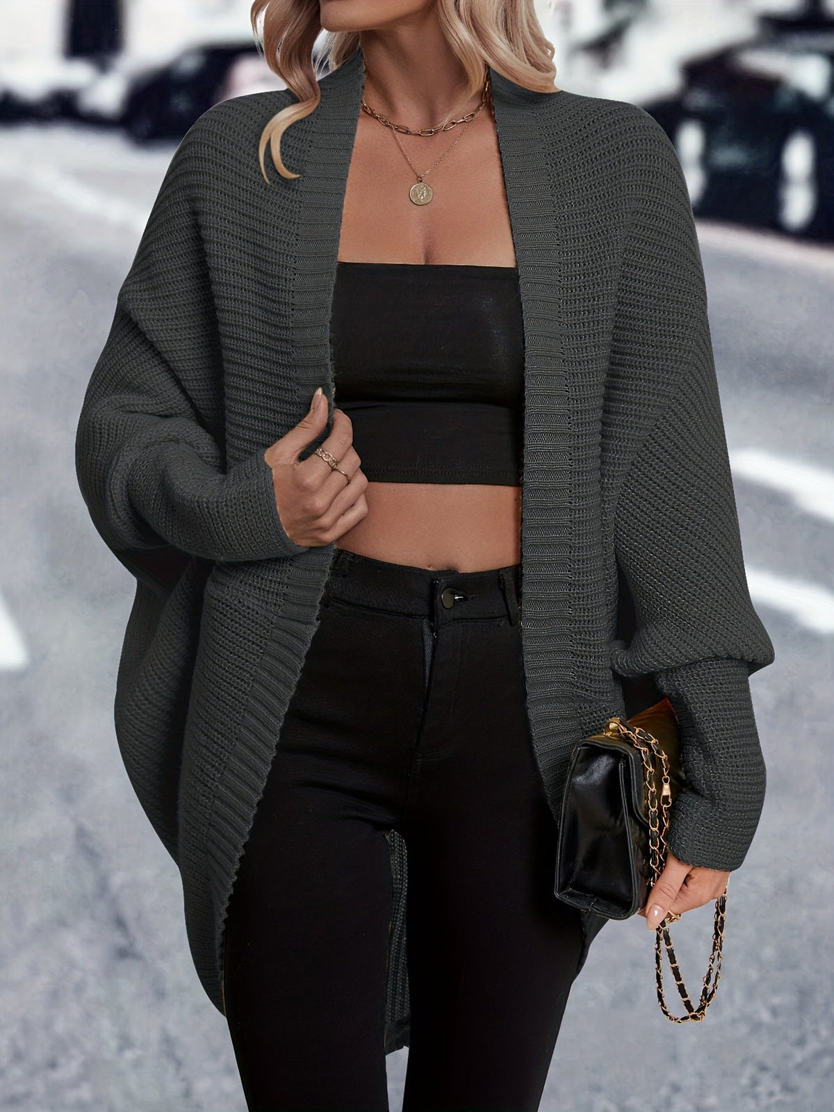 Women's Longline Cardigan | Open Front Knit Layer