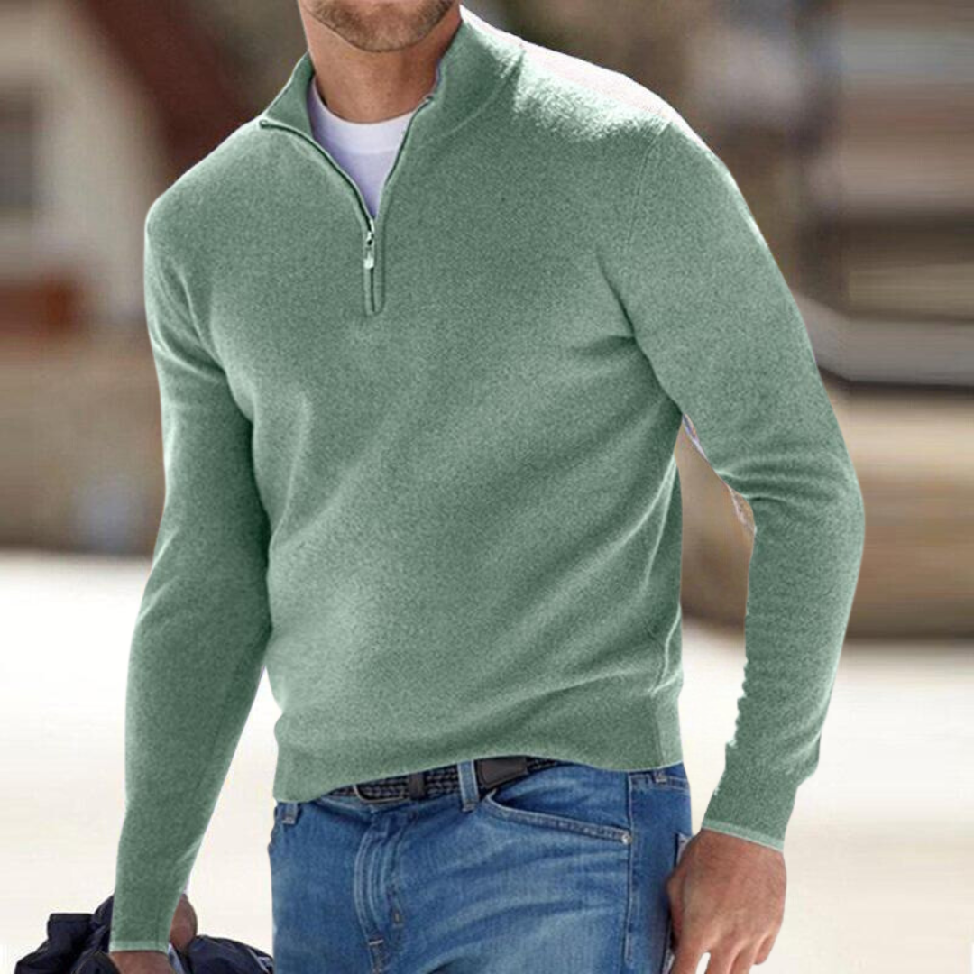Men's Quarter Zip Knit Jumper