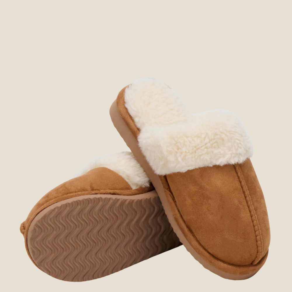 Women's Faux Suede Fur-Lined Slippers