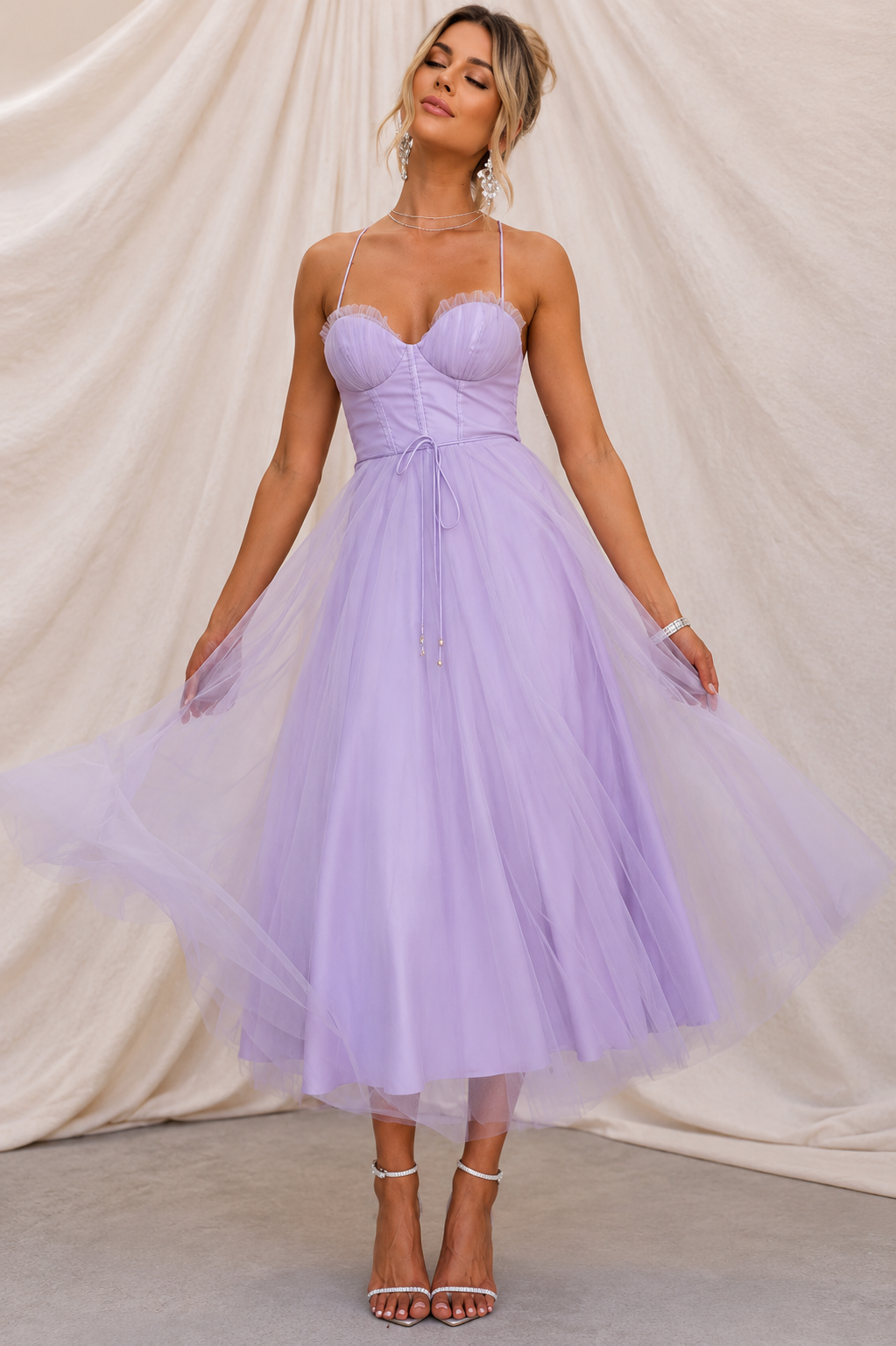 Women's Tulle Midi Occasion Dress