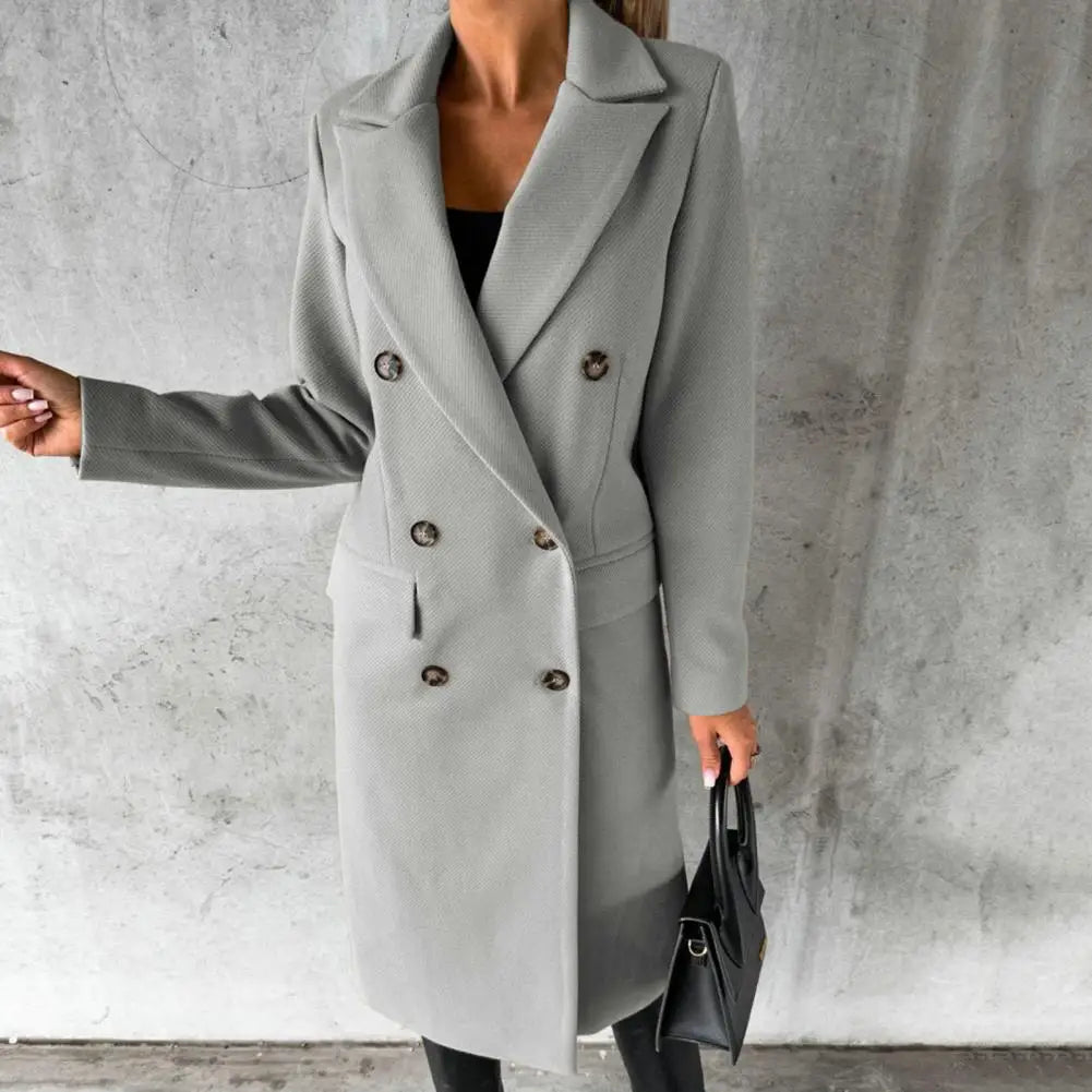 Women’s Double-Breasted Longline Tailored Coat