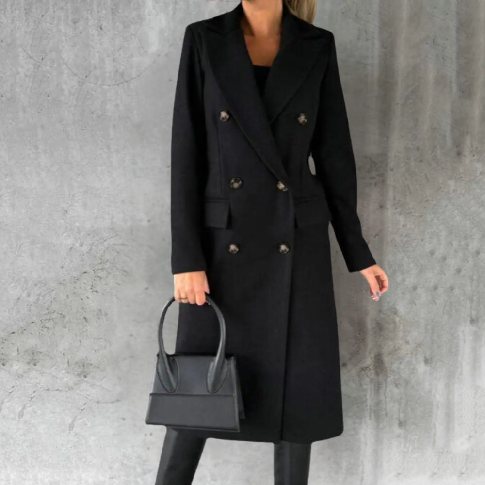 Women’s Double-Breasted Longline Tailored Coat