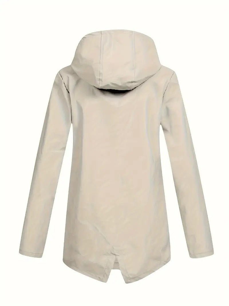 Veste de pluie imperméable pour femme avec capuche doublée en polaire
