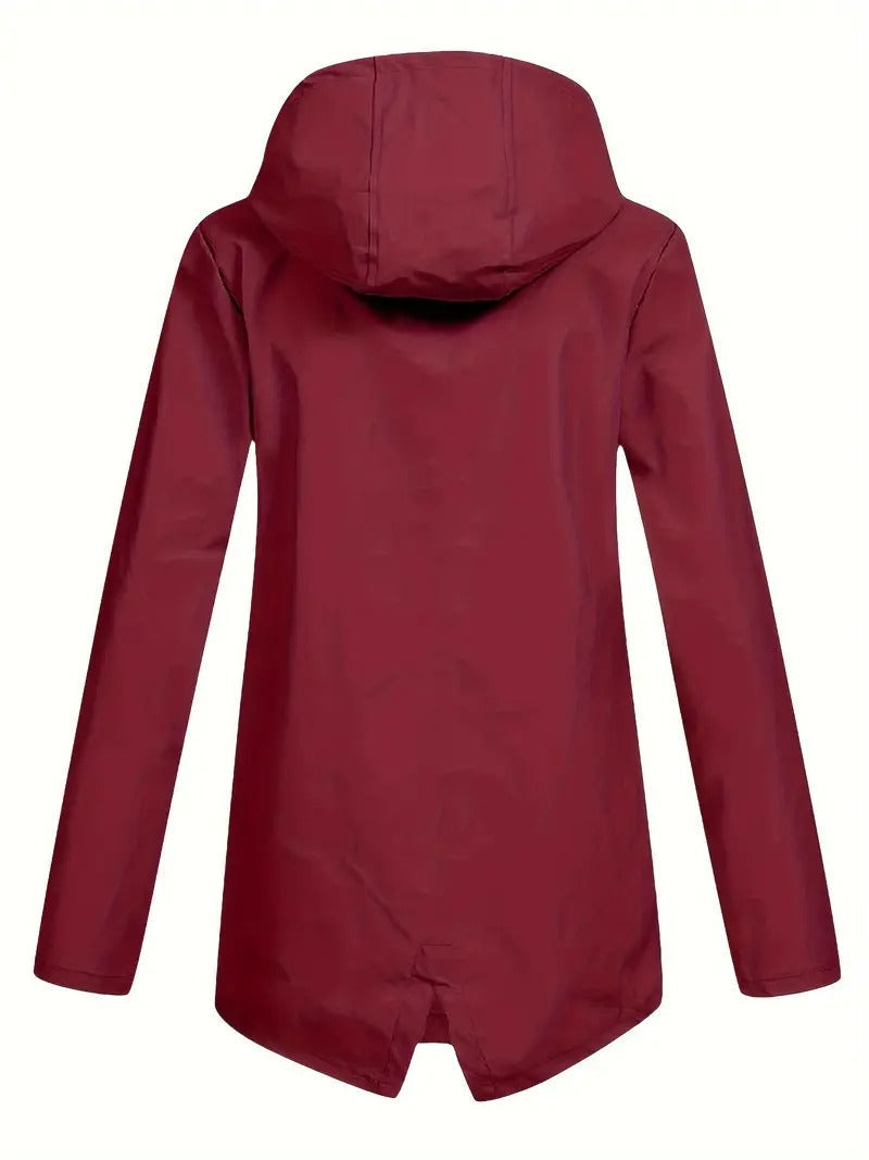 Veste de pluie imperméable pour femme avec capuche doublée en polaire
