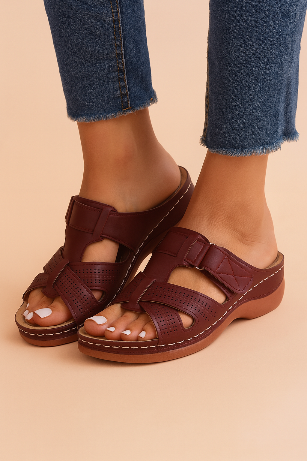 Comfort Slide Sandals with Adjustable Strap