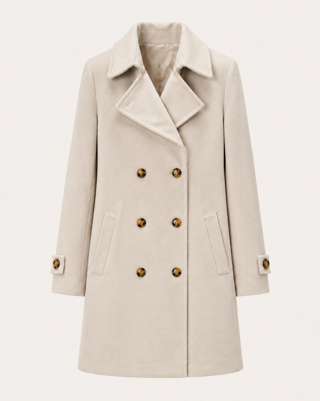 Women's Double-Breasted Coat | Mid-Length Relaxed Fit