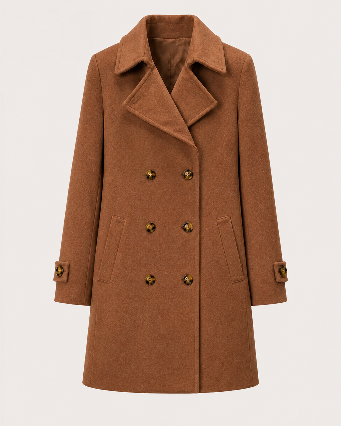 Women's Double-Breasted Coat | Mid-Length Relaxed Fit