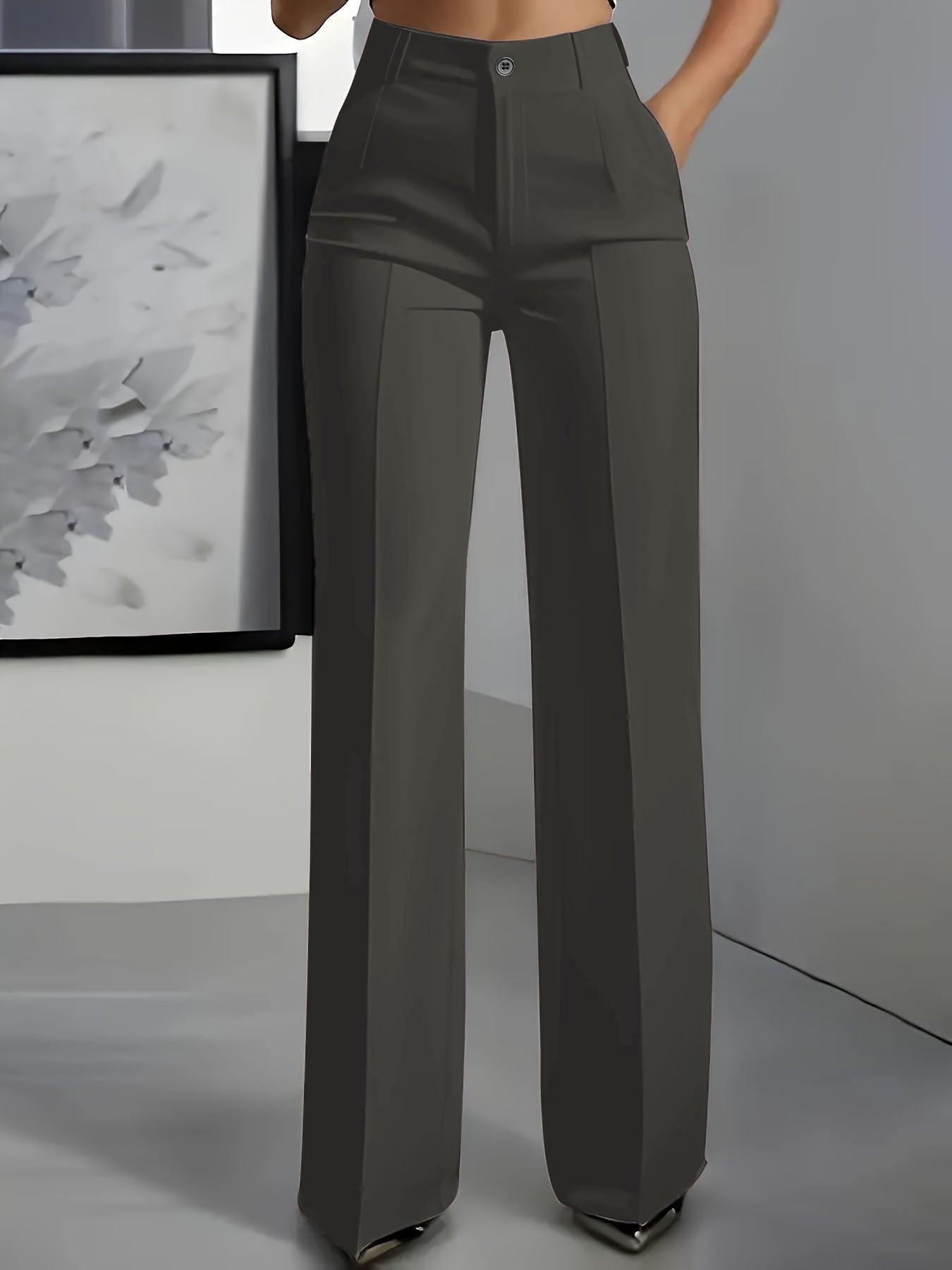 Women's High Waisted Wide Leg Tailored Trousers