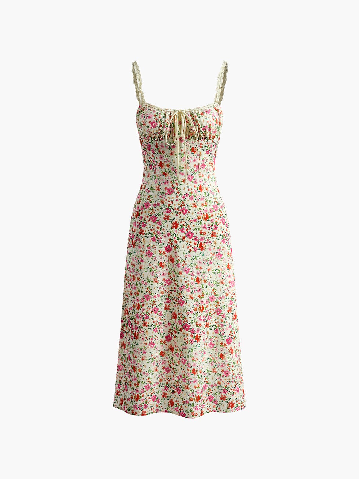 Women's Floral Tie Front Midi Sundress