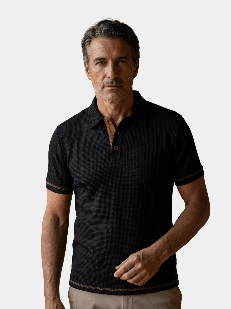 Polo en maille texturée pour hommes