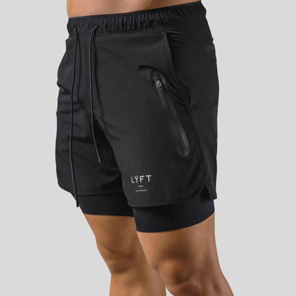 Men's 2-in-1 Running Shorts with Zip Pocket