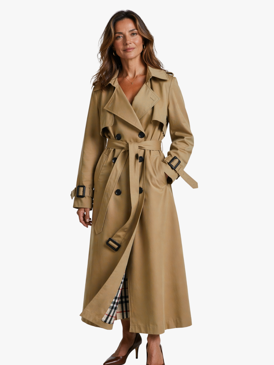 Women's Belted Trench Coat | Long Waterproof Rain Jacket