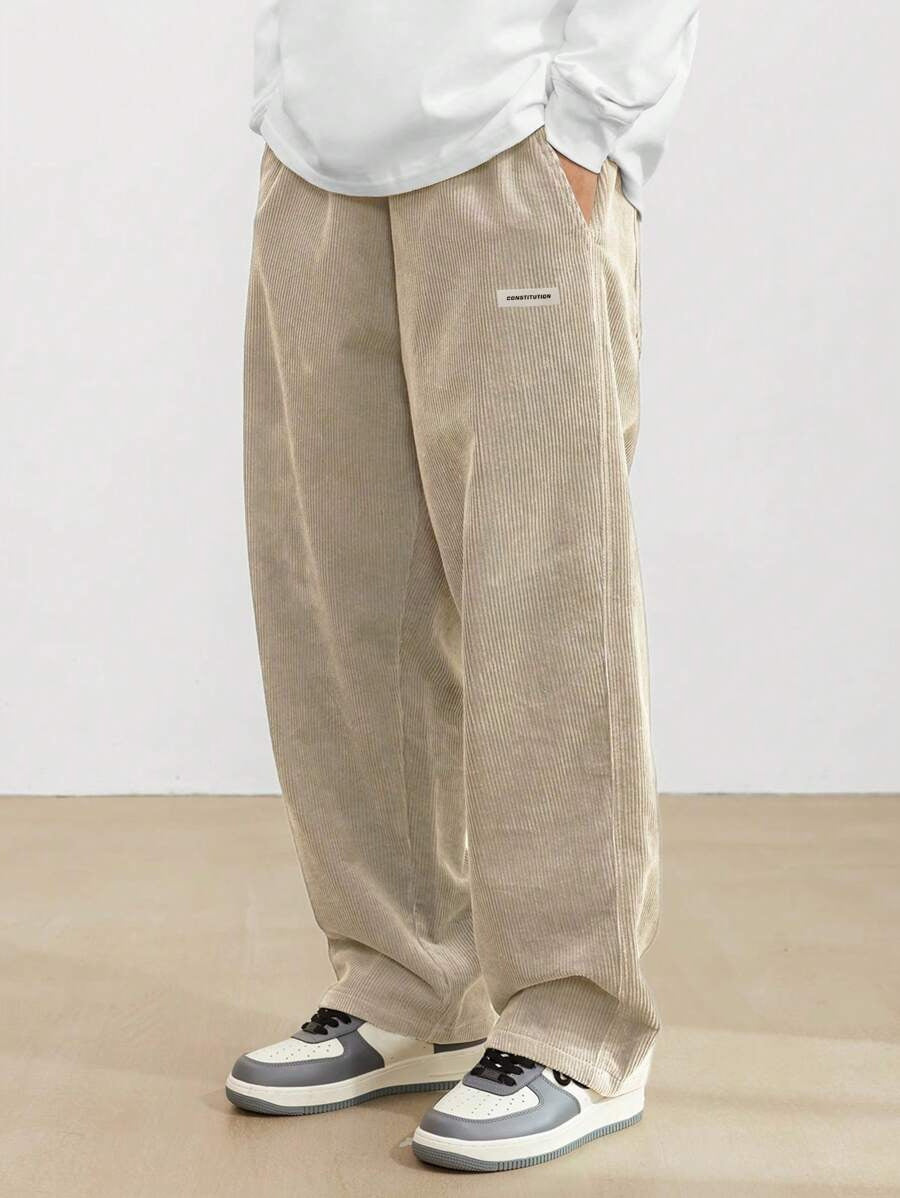 Men's Relaxed Fit Corduroy Wide Leg Trousers