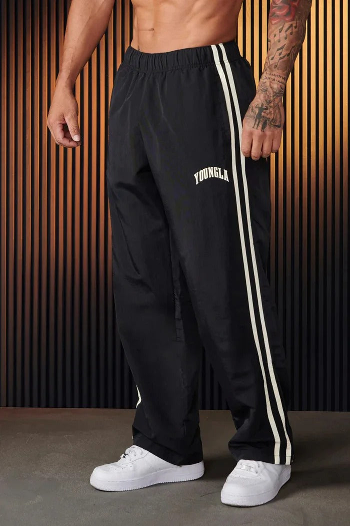 Men's Baggy Double Stripe Drawstring Track Pants