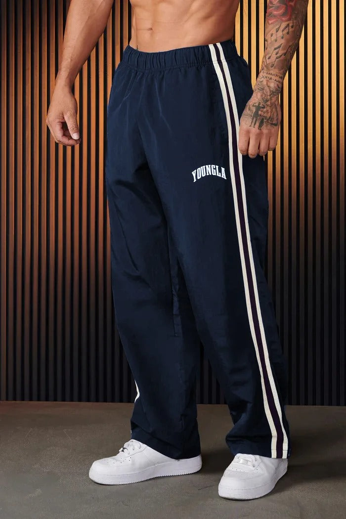 Men's Baggy Double Stripe Drawstring Track Pants