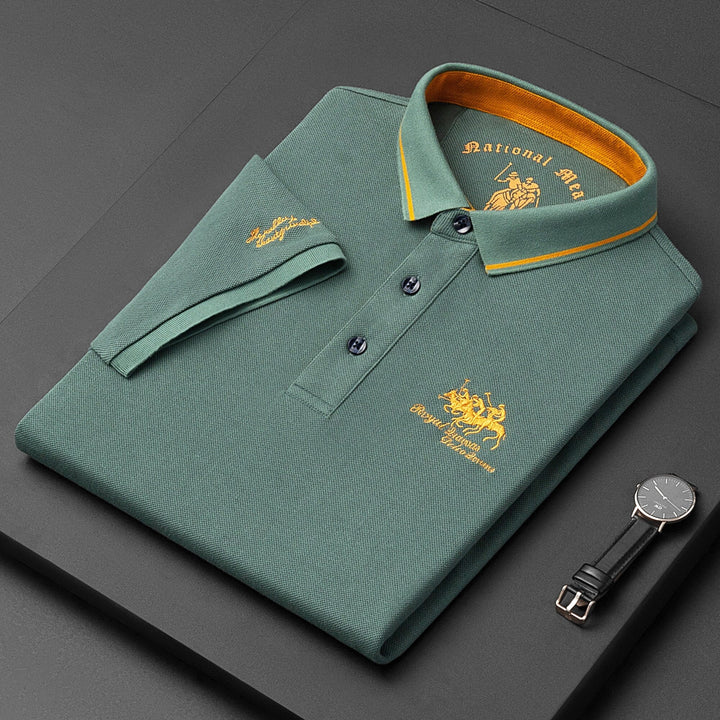 Men's Polo Shirt with Embroidered Chest Detail