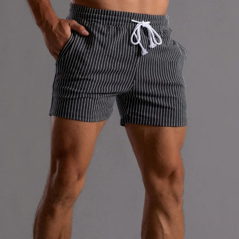 Men's Striped Shorts with Drawstring Waist