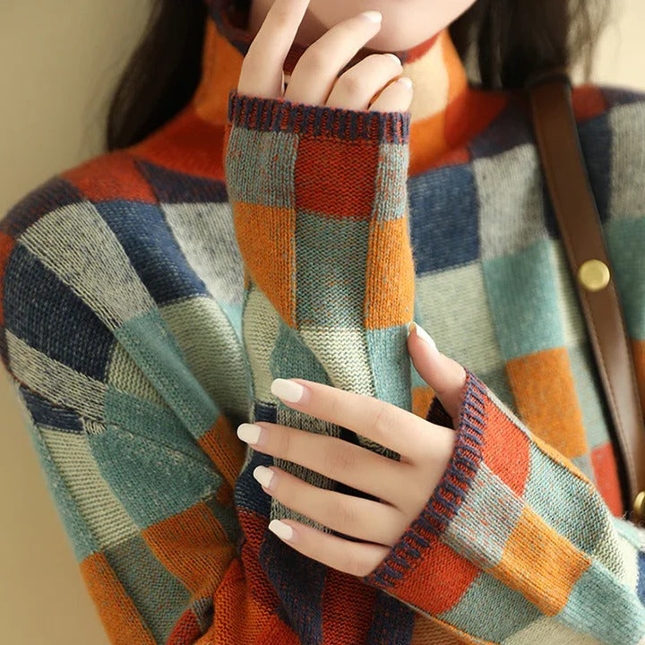 Women's Colour Block Crew Neck Jumper
