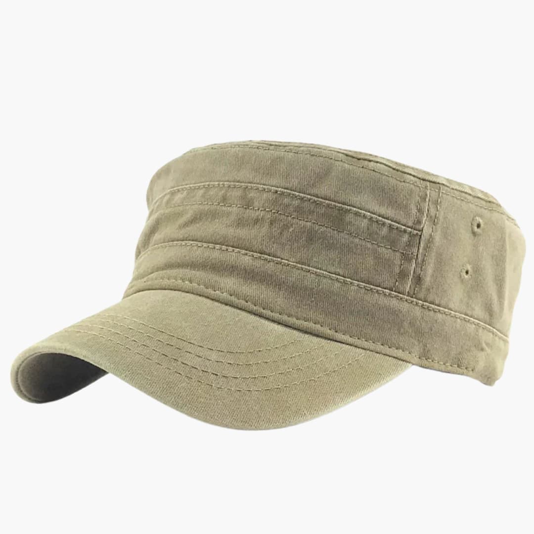 Military Cadet Cap with Curved Brim