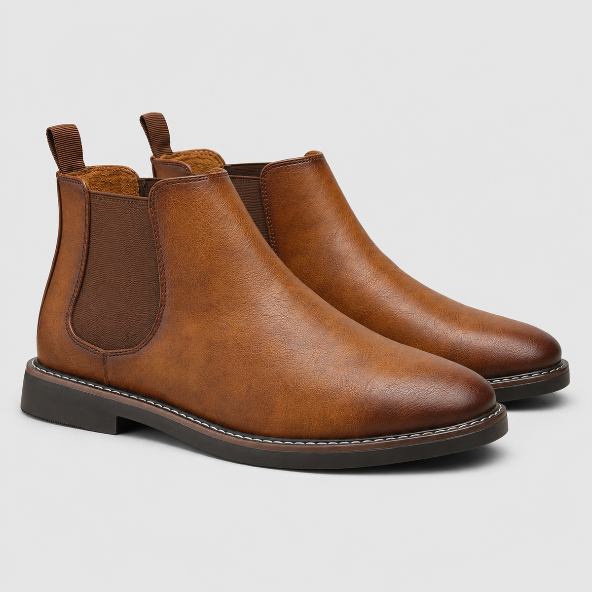 Bottines Chelsea noires en cuir pour homme