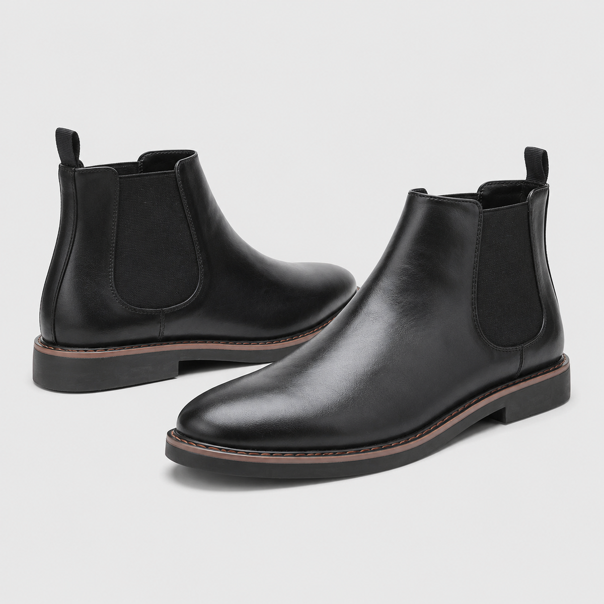 Bottines Chelsea noires en cuir pour homme