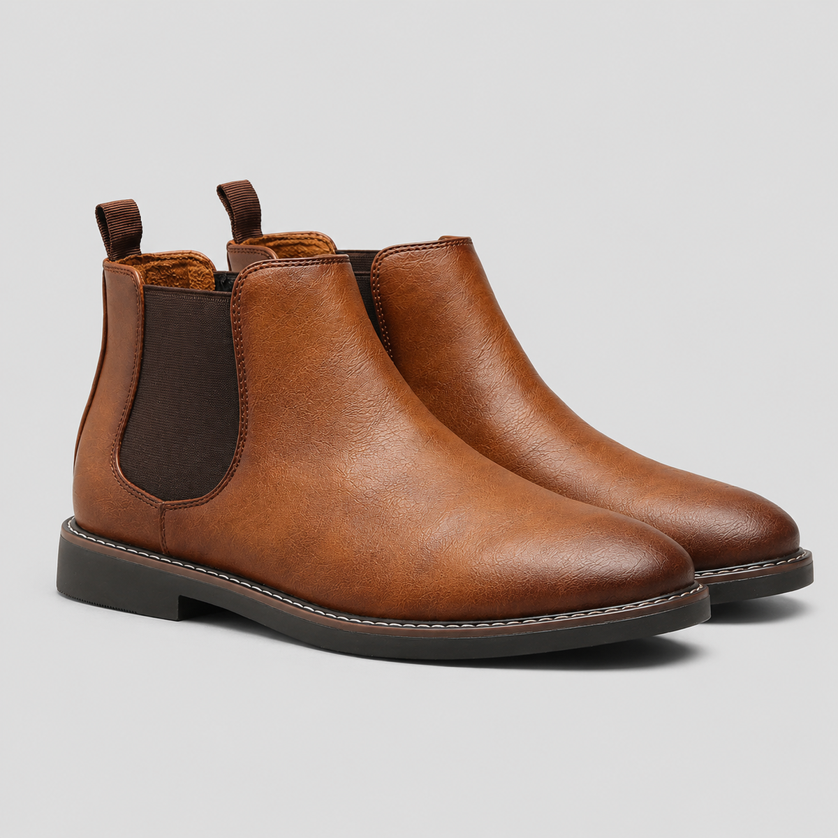 Bottines Chelsea noires en cuir pour homme
