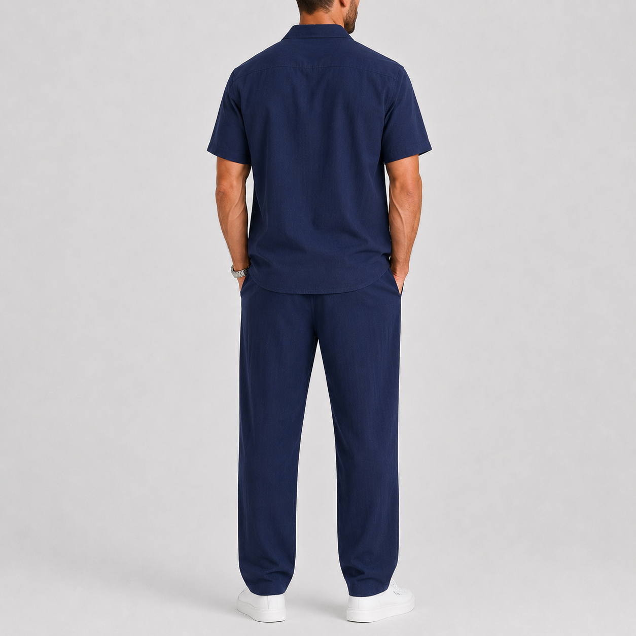 Men's Relaxed Fit Short Sleeve Shirt & Drawstring Trouser Co-Ord Set