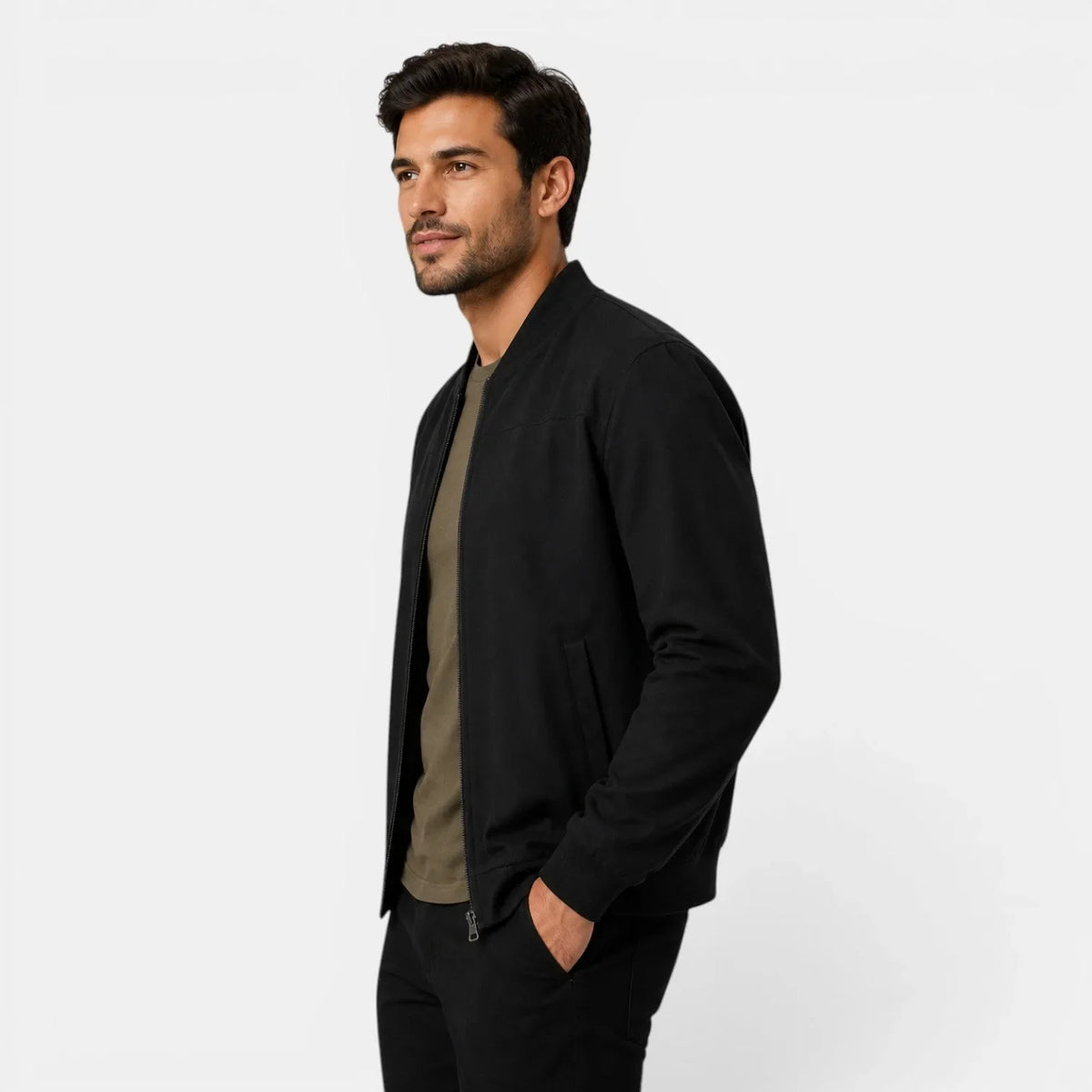Men's Lightweight Bomber Jacket | Ribbed Casual Outerwear