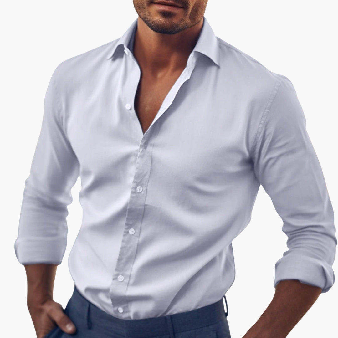 Men's Formal Shirt with Spread Collar