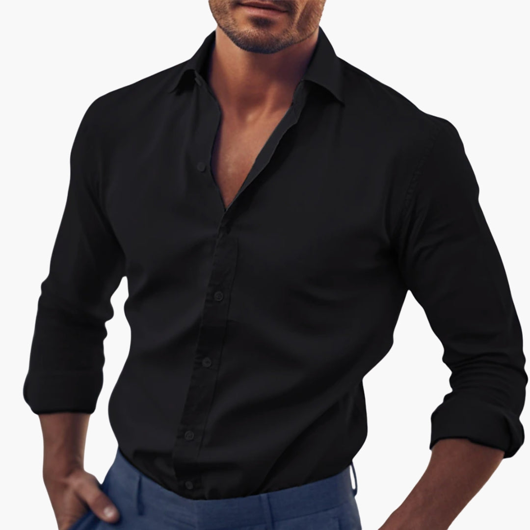 Men's Formal Shirt with Spread Collar
