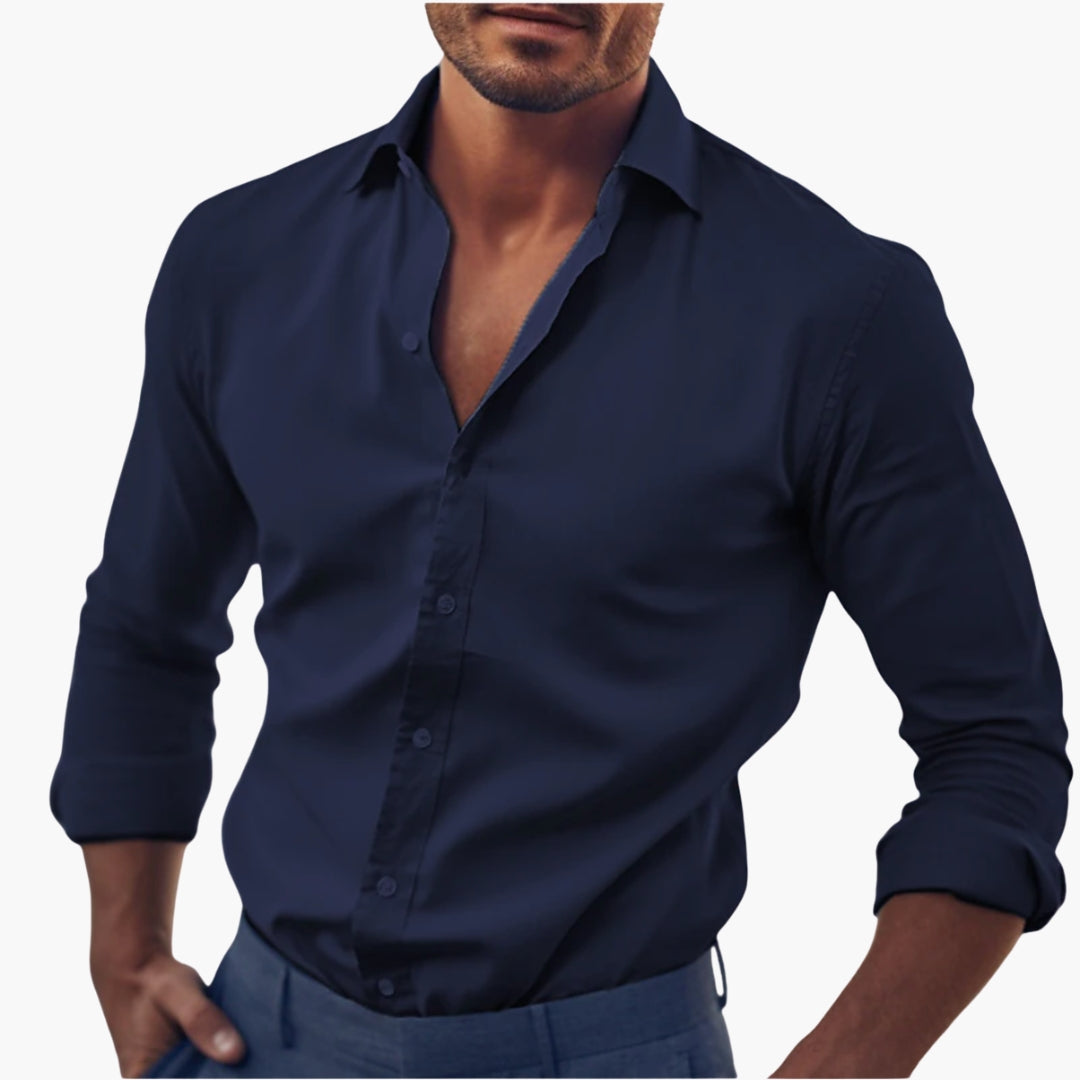 Men's Formal Shirt with Spread Collar
