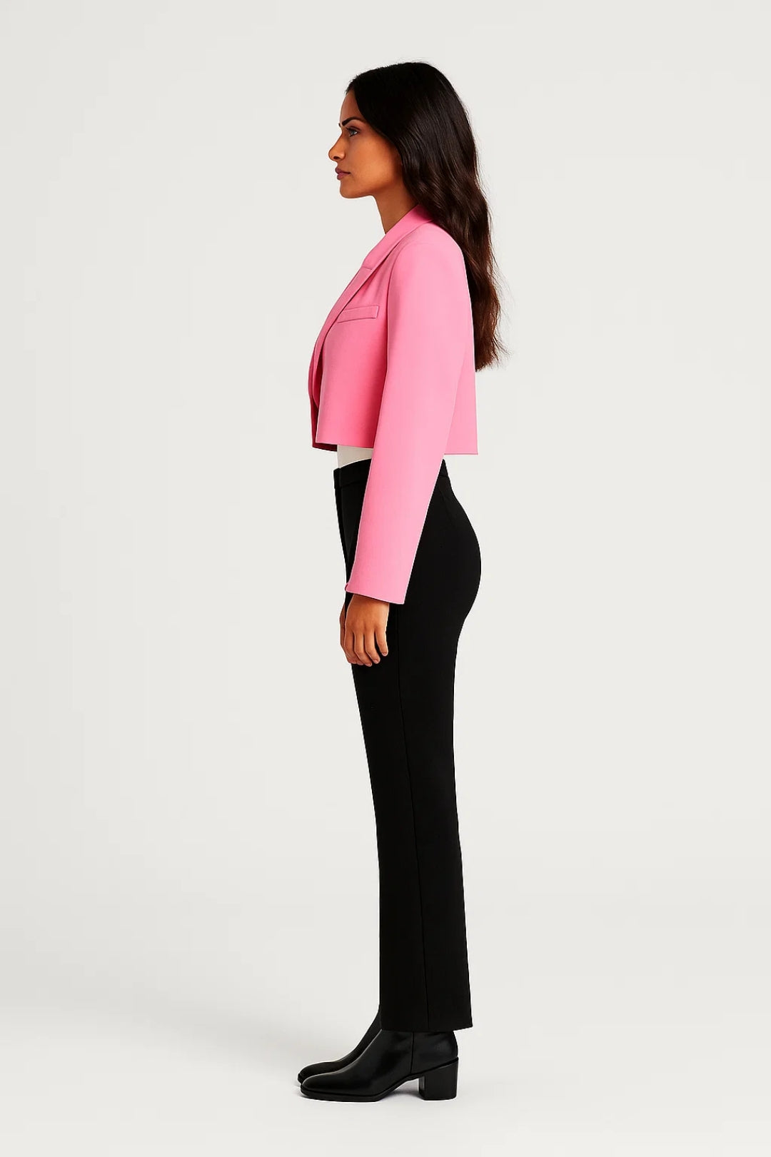Blazer court ouvert sur le devant pour femme