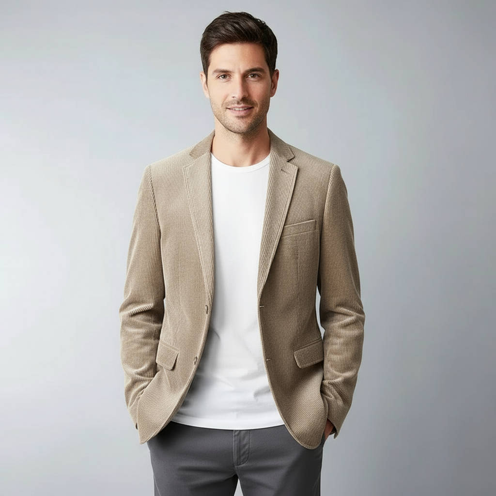 Veste blazer en velours côtelé pour homme