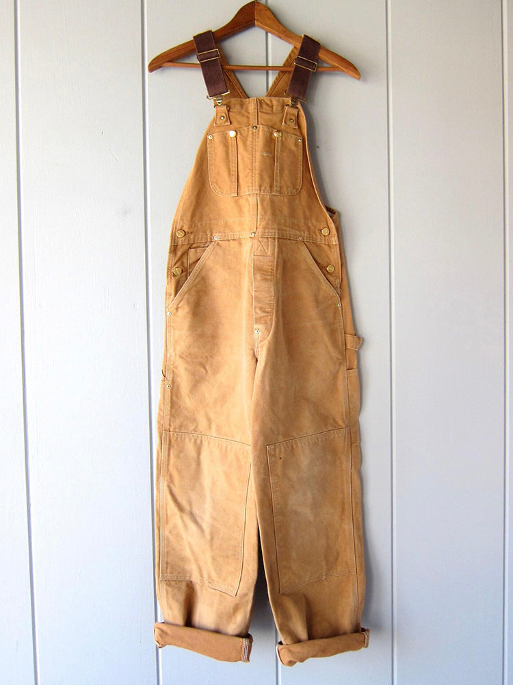 Canvas Dungarees with Adjustable Straps and Utility Pockets
