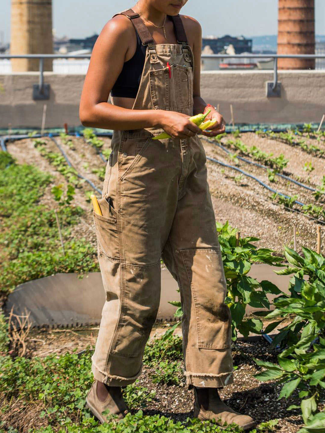 Canvas Dungarees with Adjustable Straps and Utility Pockets
