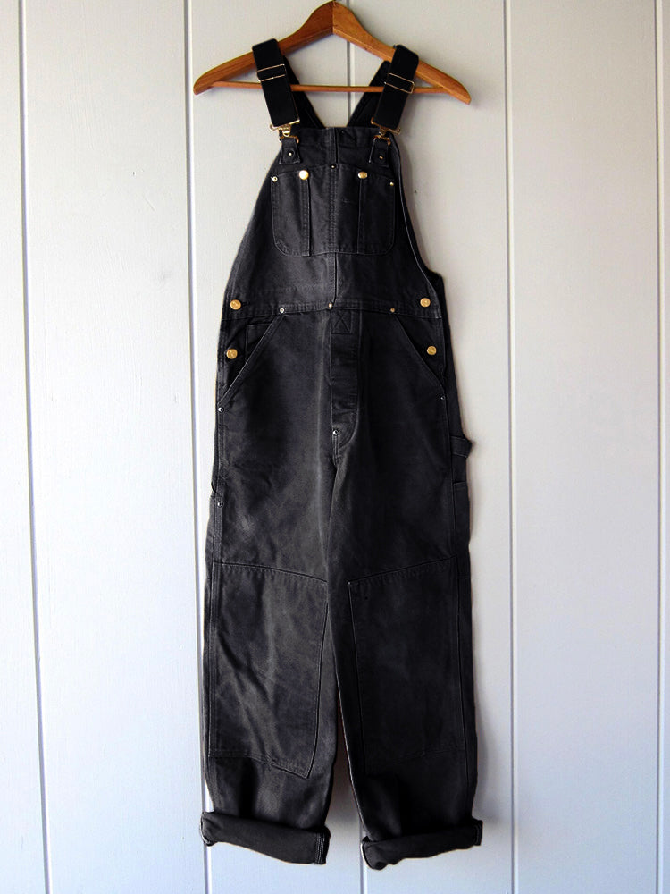 Canvas Dungarees with Adjustable Straps and Utility Pockets
