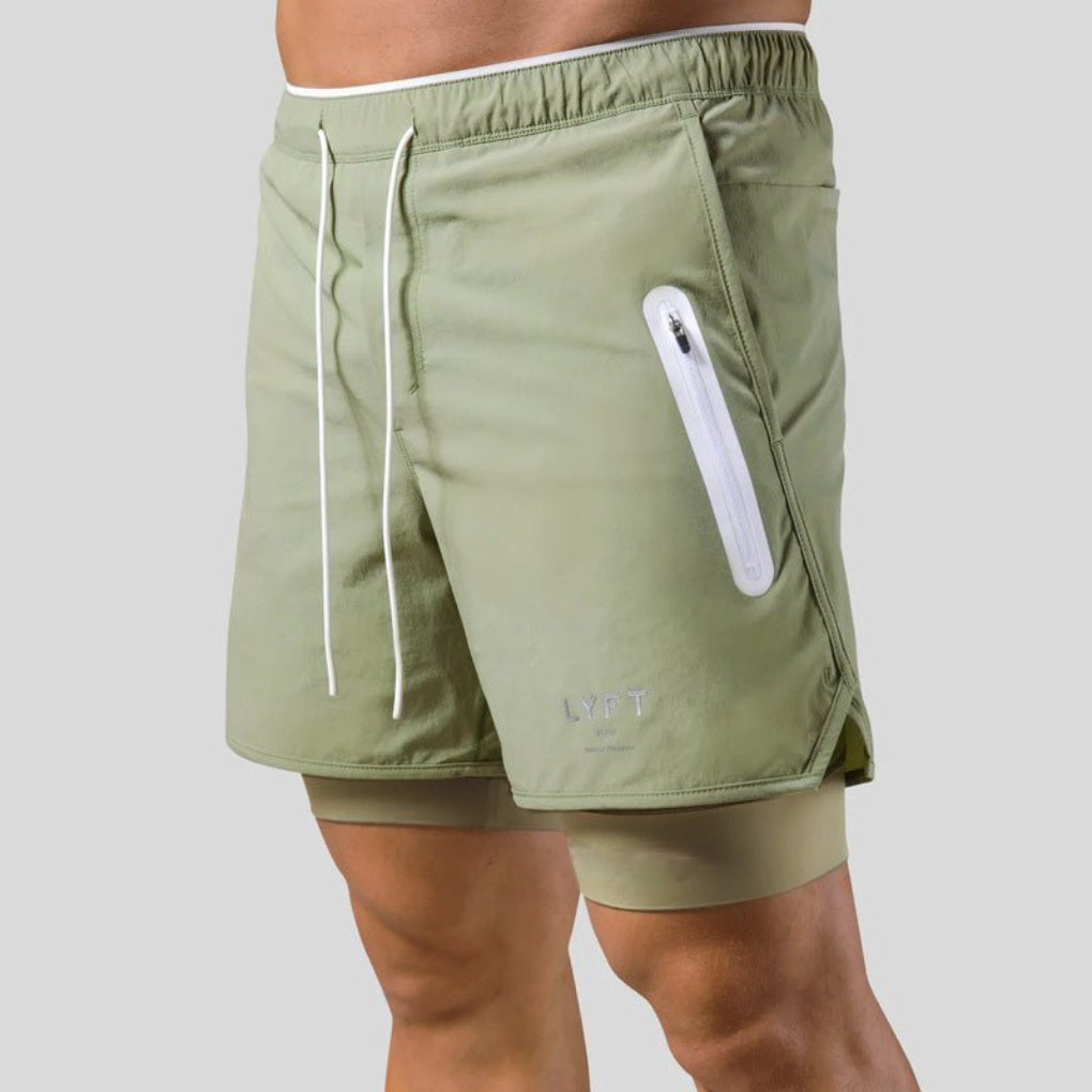 Men's 2-in-1 Running Shorts with Zip Pocket