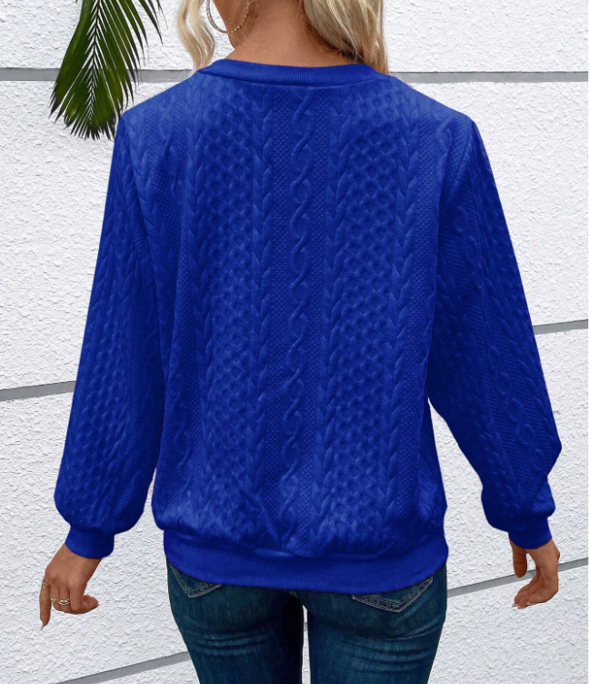 Women's Cable Knit Quarter Zip Pullover Sweatshirt